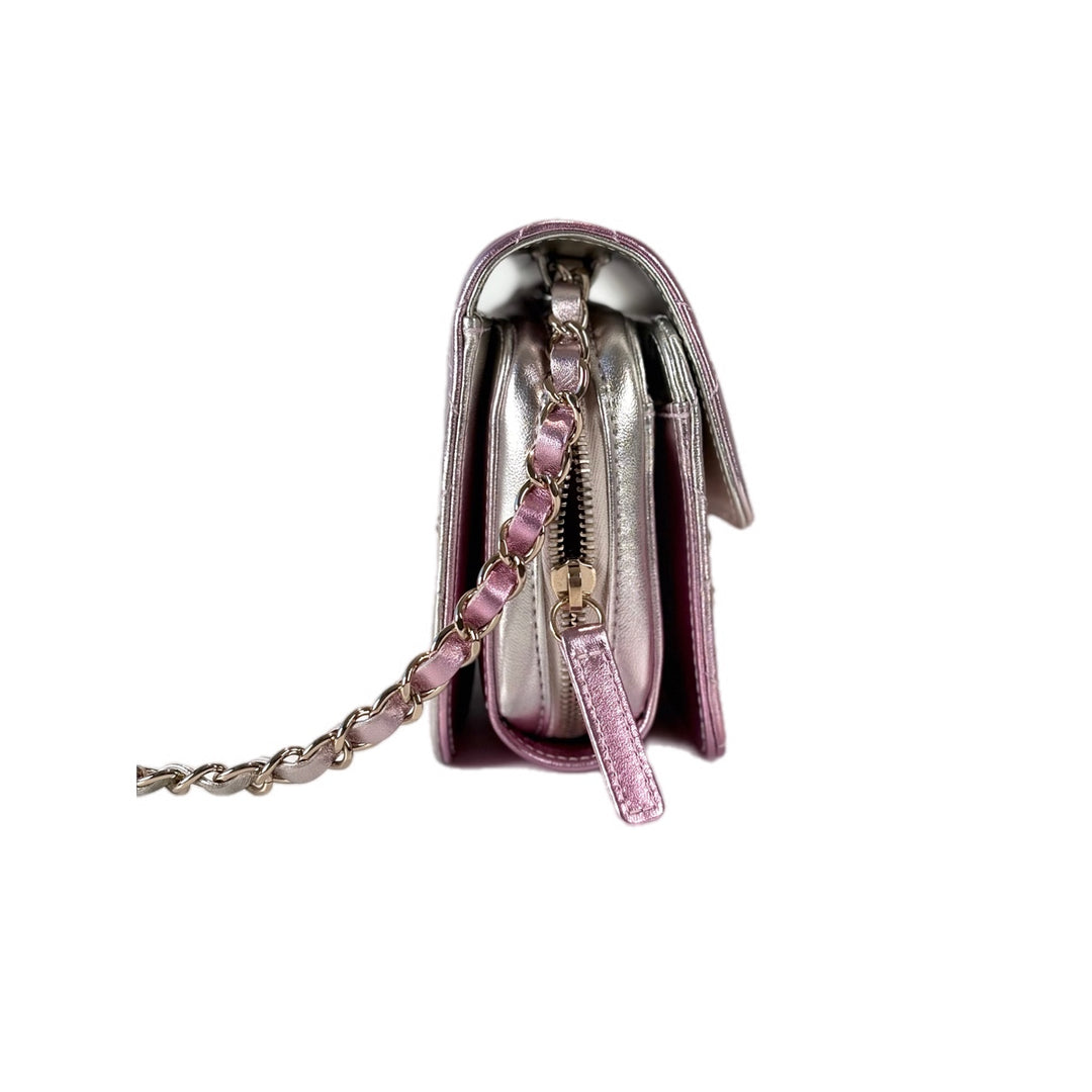 Chanel Classic Flap Seasonal Small Metallic Pink