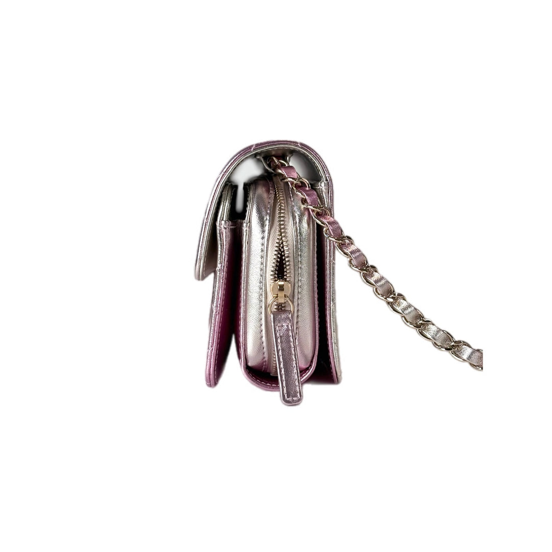 Chanel Classic Flap Seasonal Small Metallic Pink