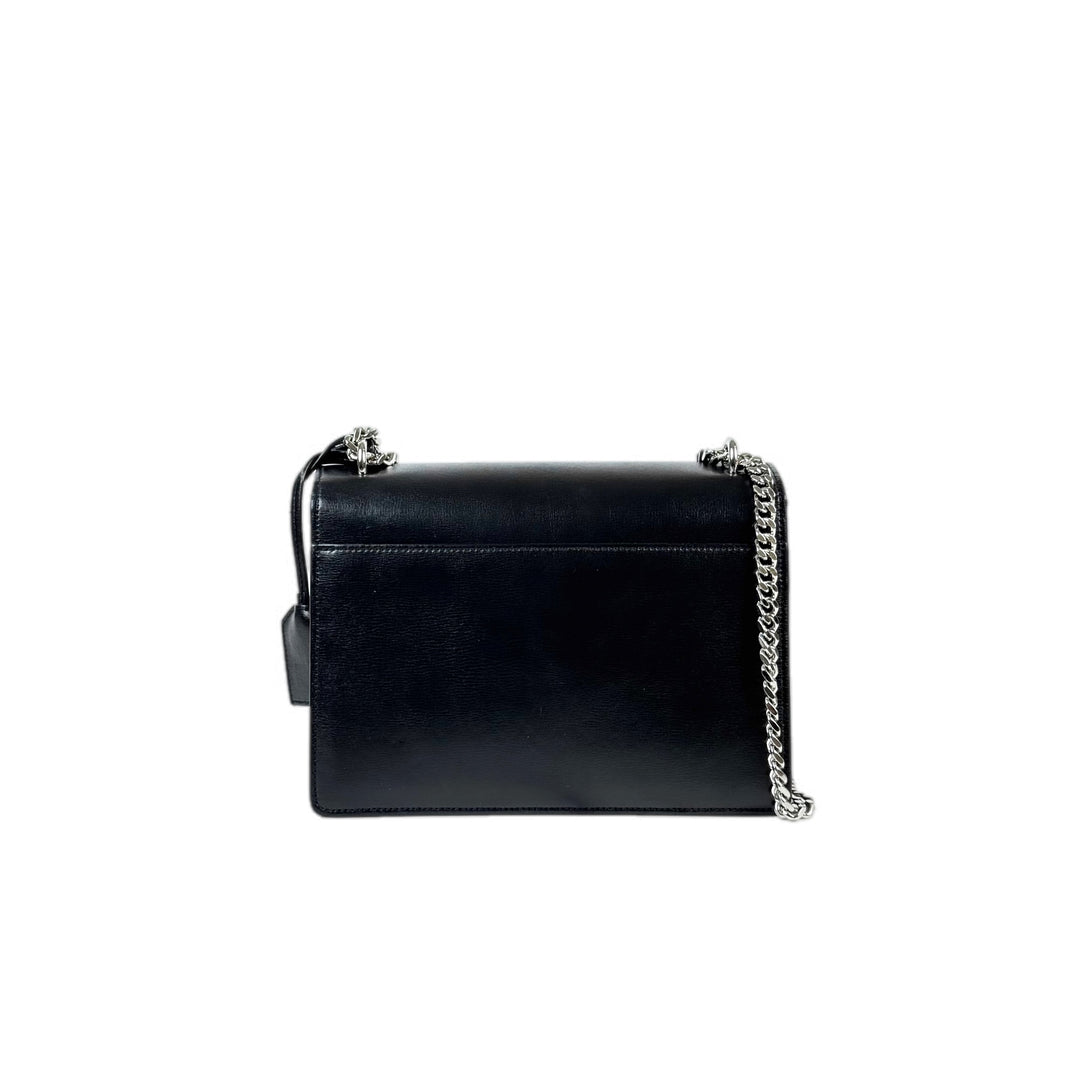 YSL Sunset Medium Bag Black Calfskin