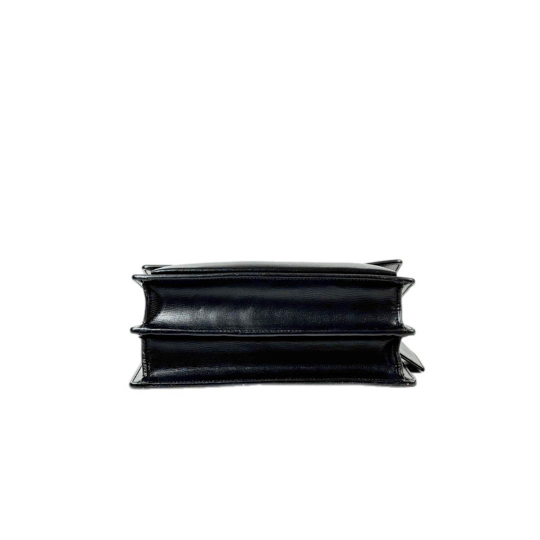 YSL Sunset Medium Bag Black Calfskin