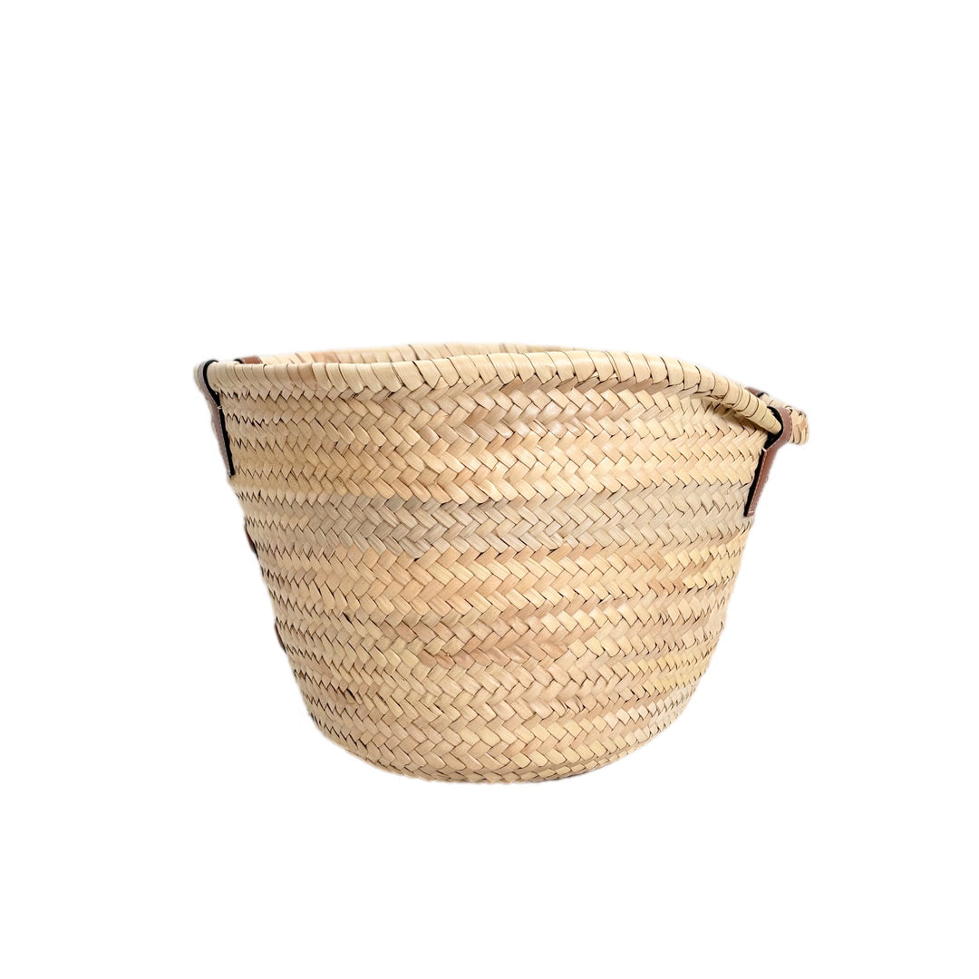 Celine Palm Leaf Calfskin Triomphe Teen Panier Tan