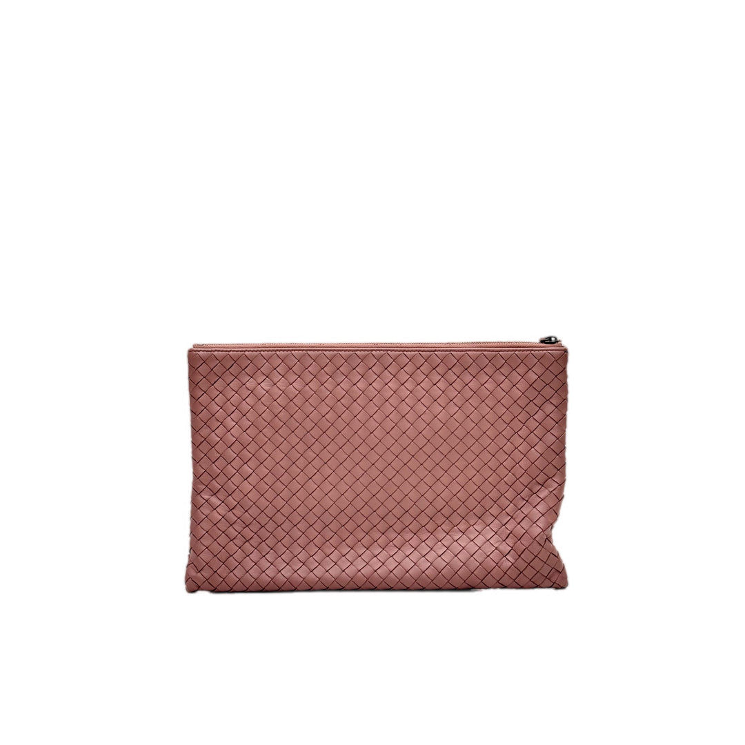 Bottega Veneta Intrecciato Clutch Old Rose Lambskin
