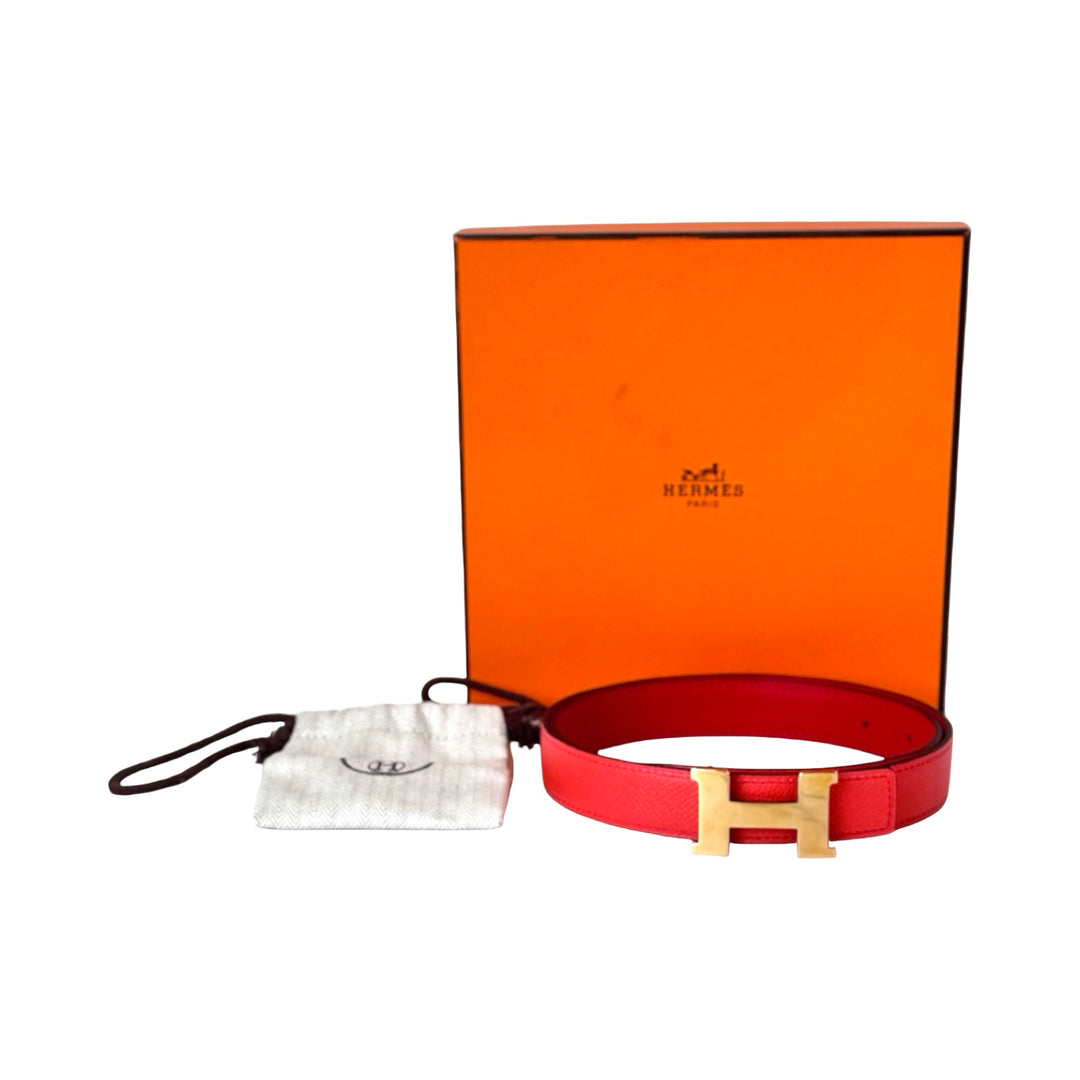 Hermes Belt Red Gold 85cm