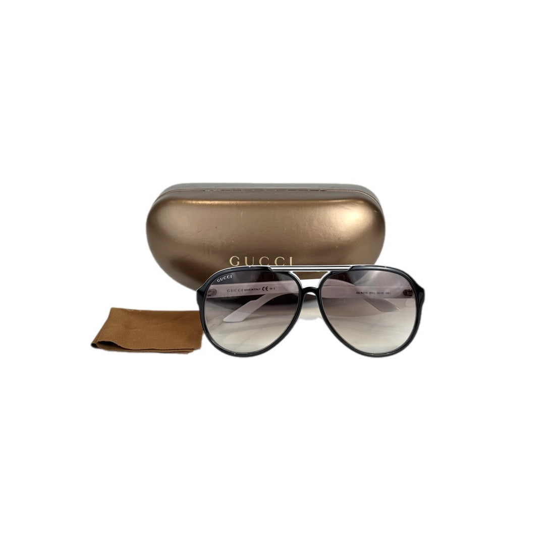 Gucci Black and White Sunglasses