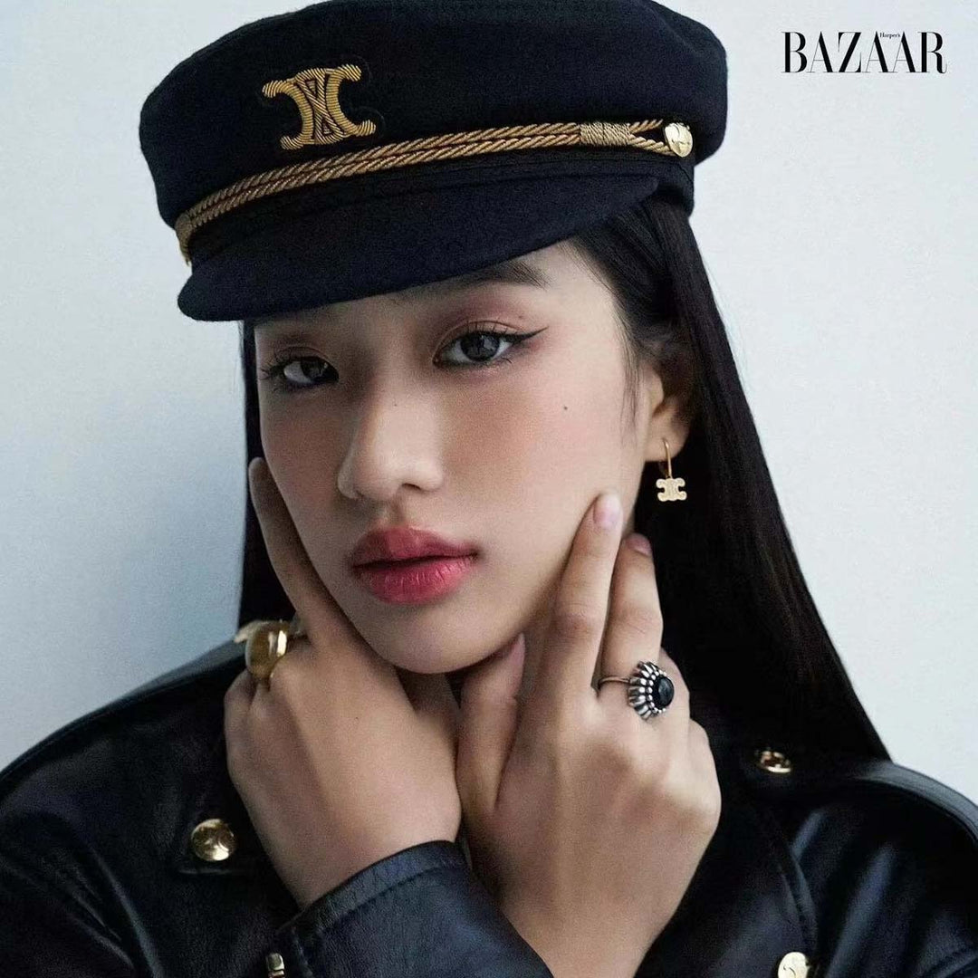 Celine Triomphe Sailor Wool Navy Hat #58