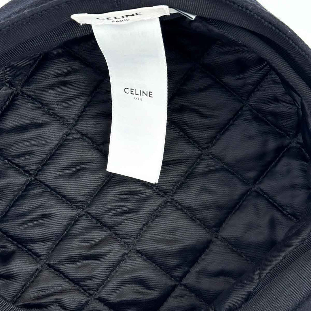 Celine Triomphe Sailor Wool Navy Hat #58