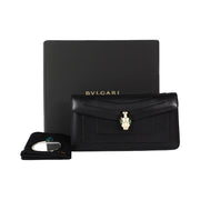 Bvlgari Black Serpenti Clutch with Chain Bag