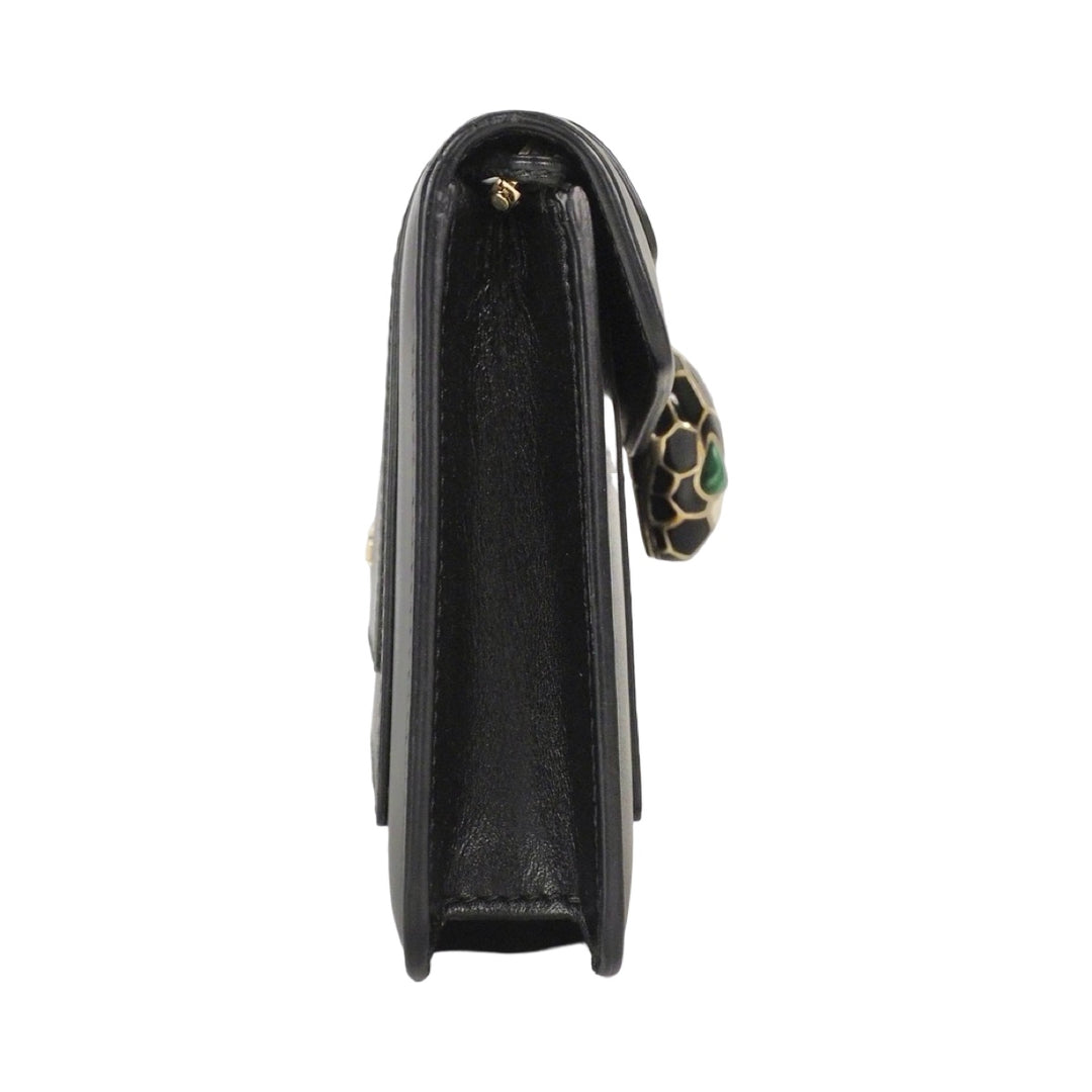 Bvlgari Black Serpenti Clutch with Chain Bag