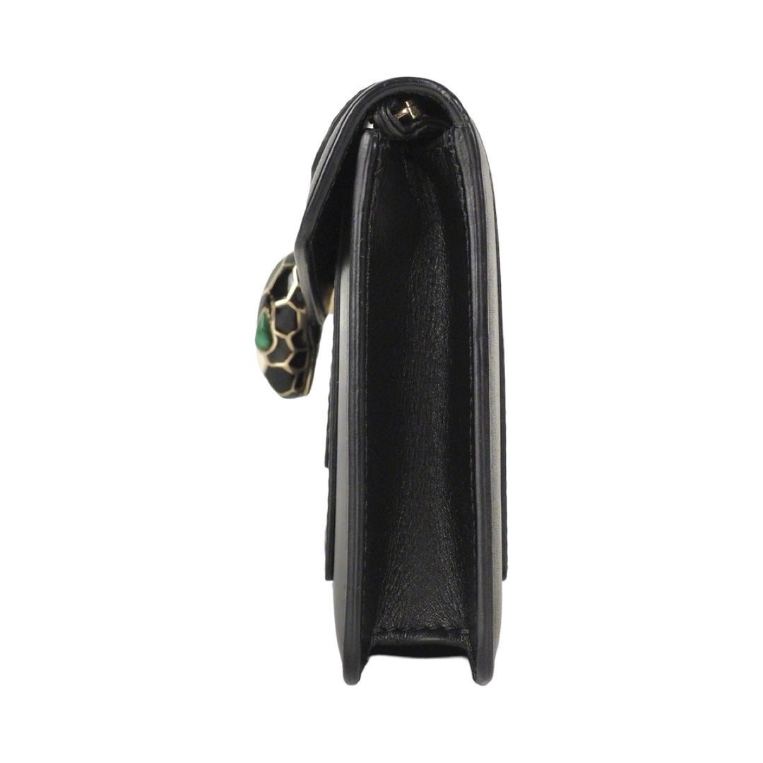 Bvlgari Black Serpenti Clutch with Chain Bag