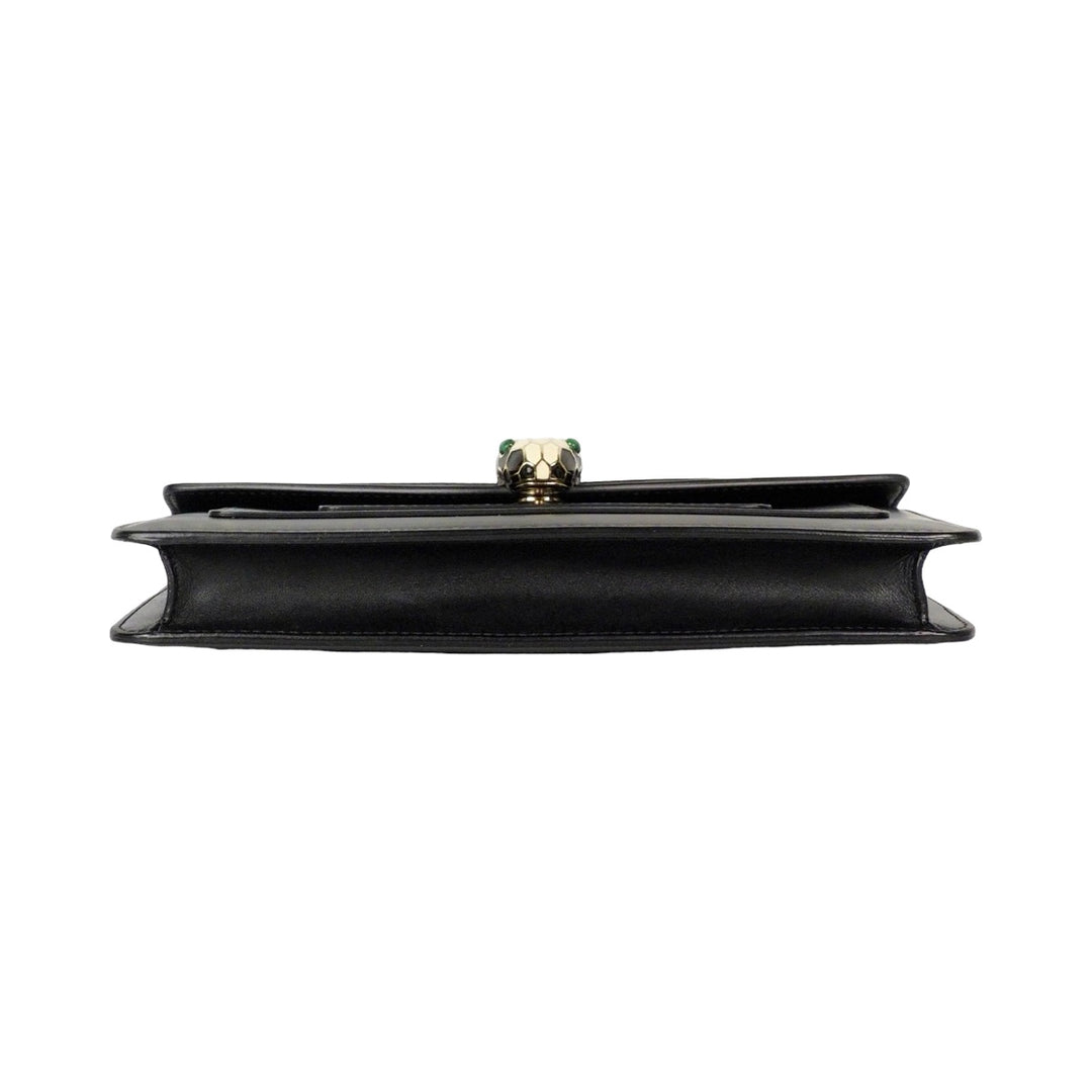 Bvlgari Black Serpenti Clutch with Chain Bag