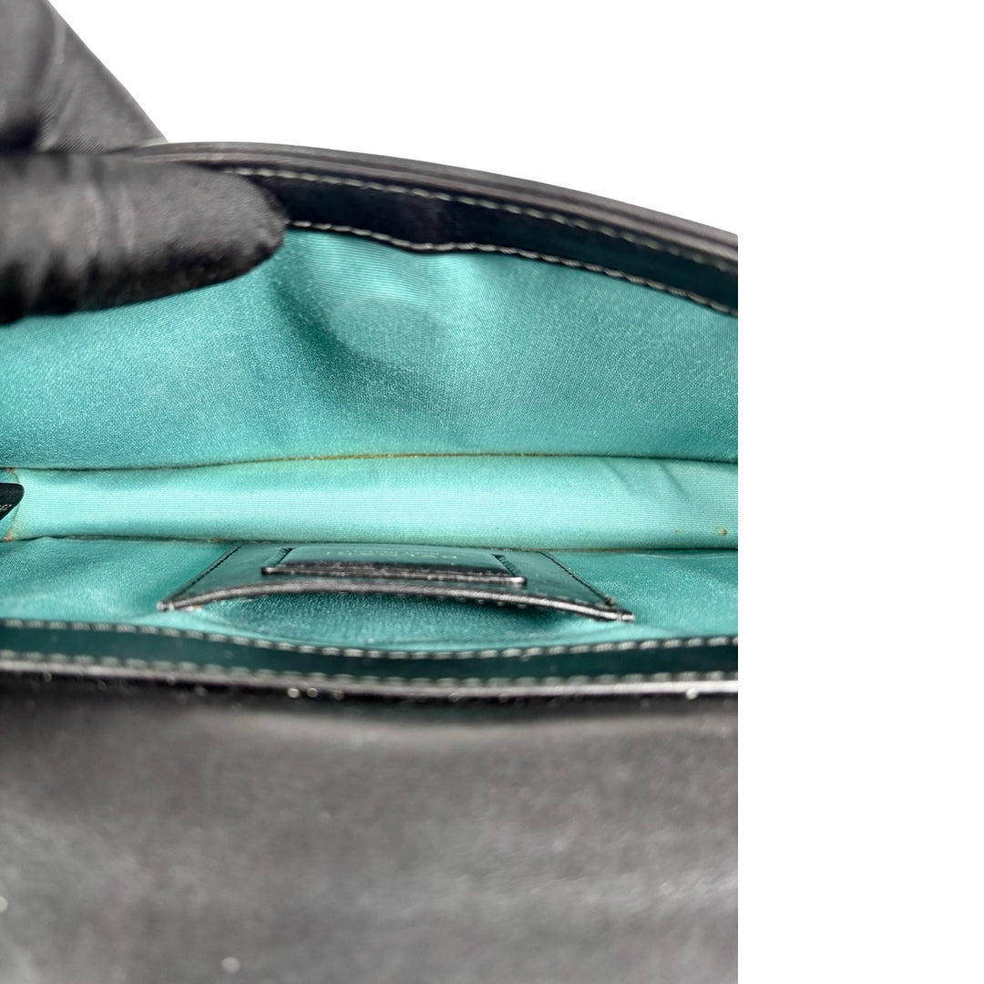 Bvlgari Black Serpenti Clutch with Chain Bag