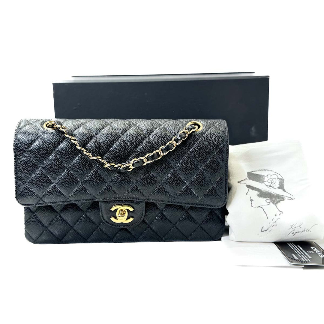 Chanel Classic Flap Medium Black Caviar Gold