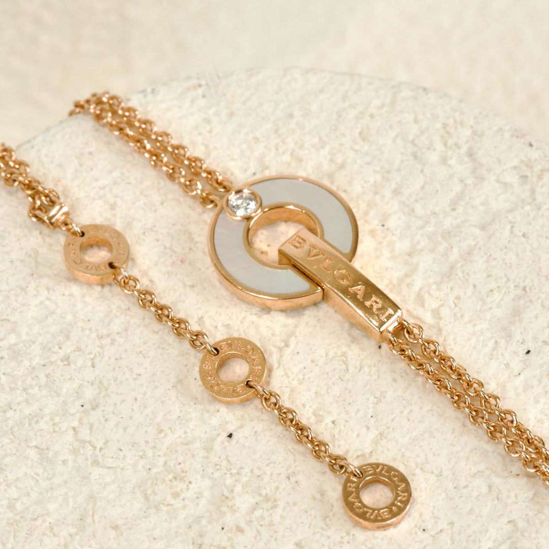Bvlgari Bvlgari Classic 18K Rose Gold Diamond Bracelet S/M
