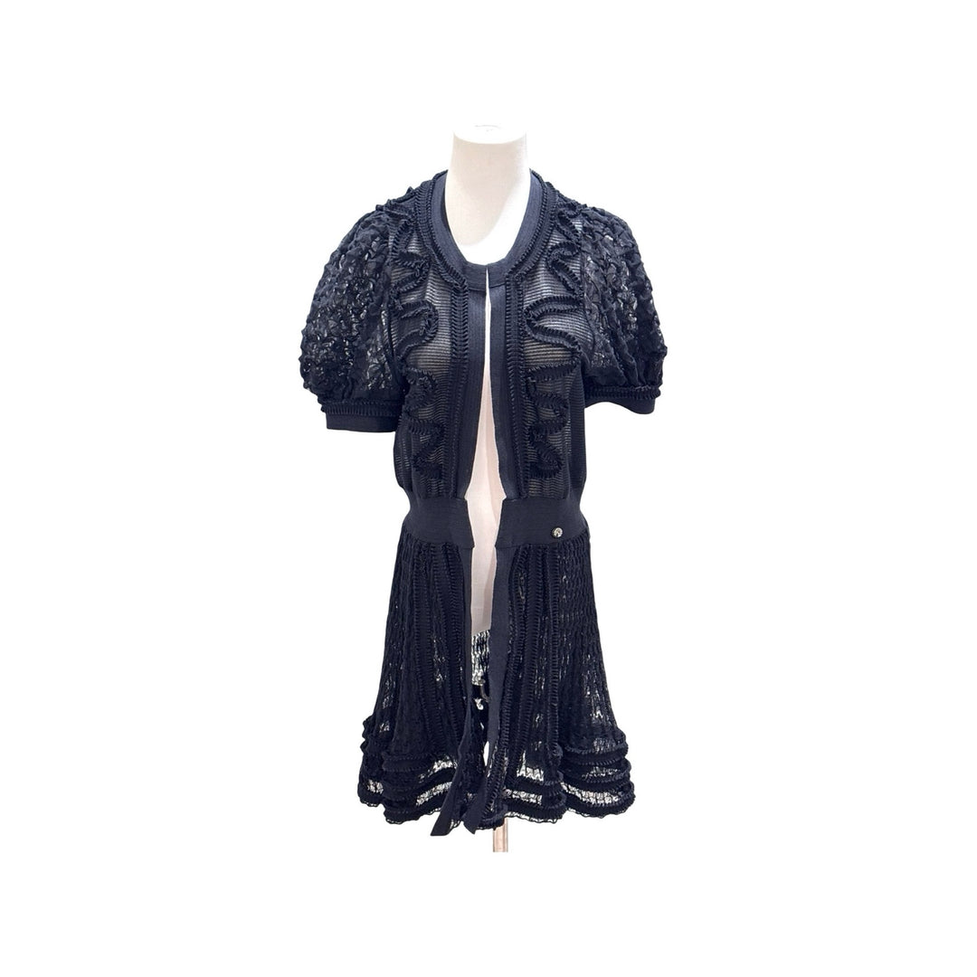 Chanel Black Lace Short Sleeves Dress #40