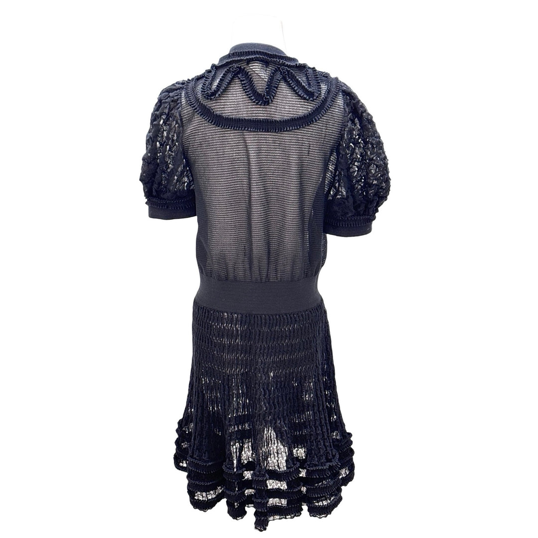 Chanel Black Lace Short Sleeves Dress #40