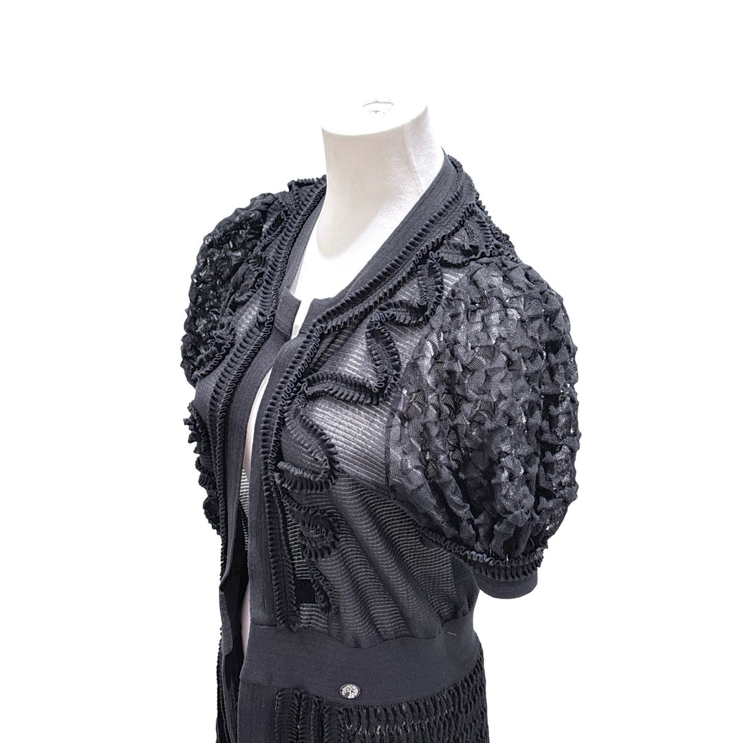 Chanel Black Lace Short Sleeves Dress #40