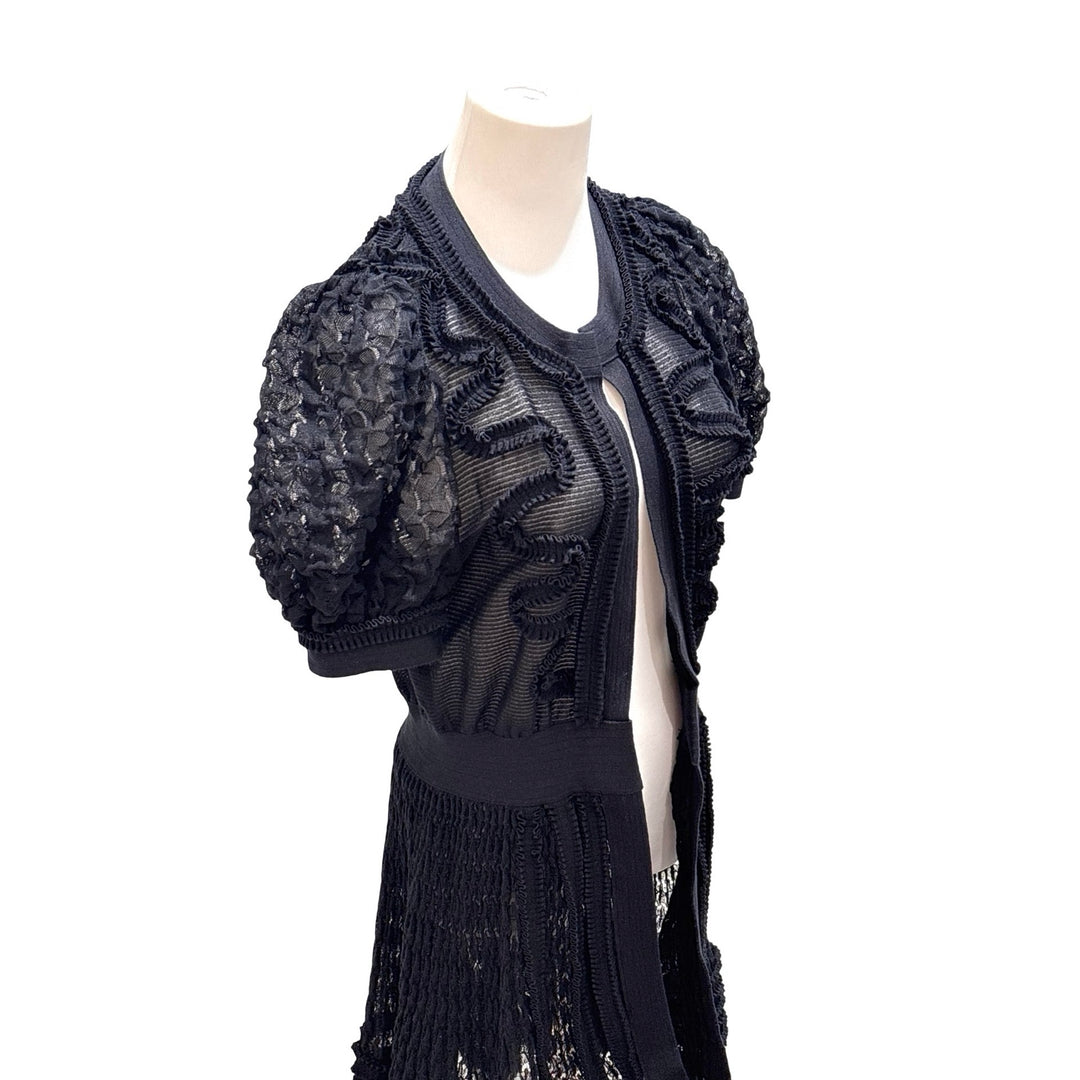 Chanel Black Lace Short Sleeves Dress #40