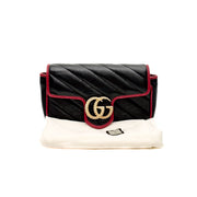Gucci Marmont  Super Mini Black Shiny Calfskin