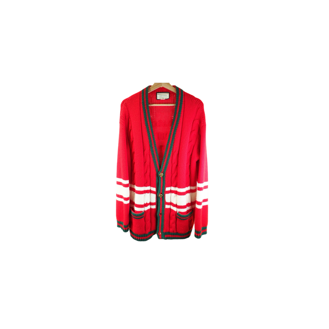 Gucci Red Wool Cardigan S