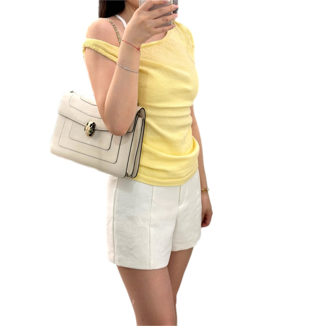 Bvlgari Serpenti Bag Cross Body Medium White