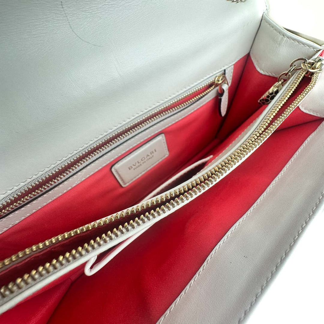 Bvlgari Serpenti Bag Cross Body Medium White