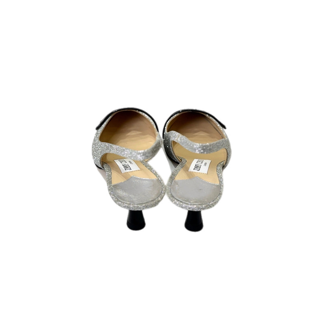 Jimmy Choo Silver Glitter Slingback #35
