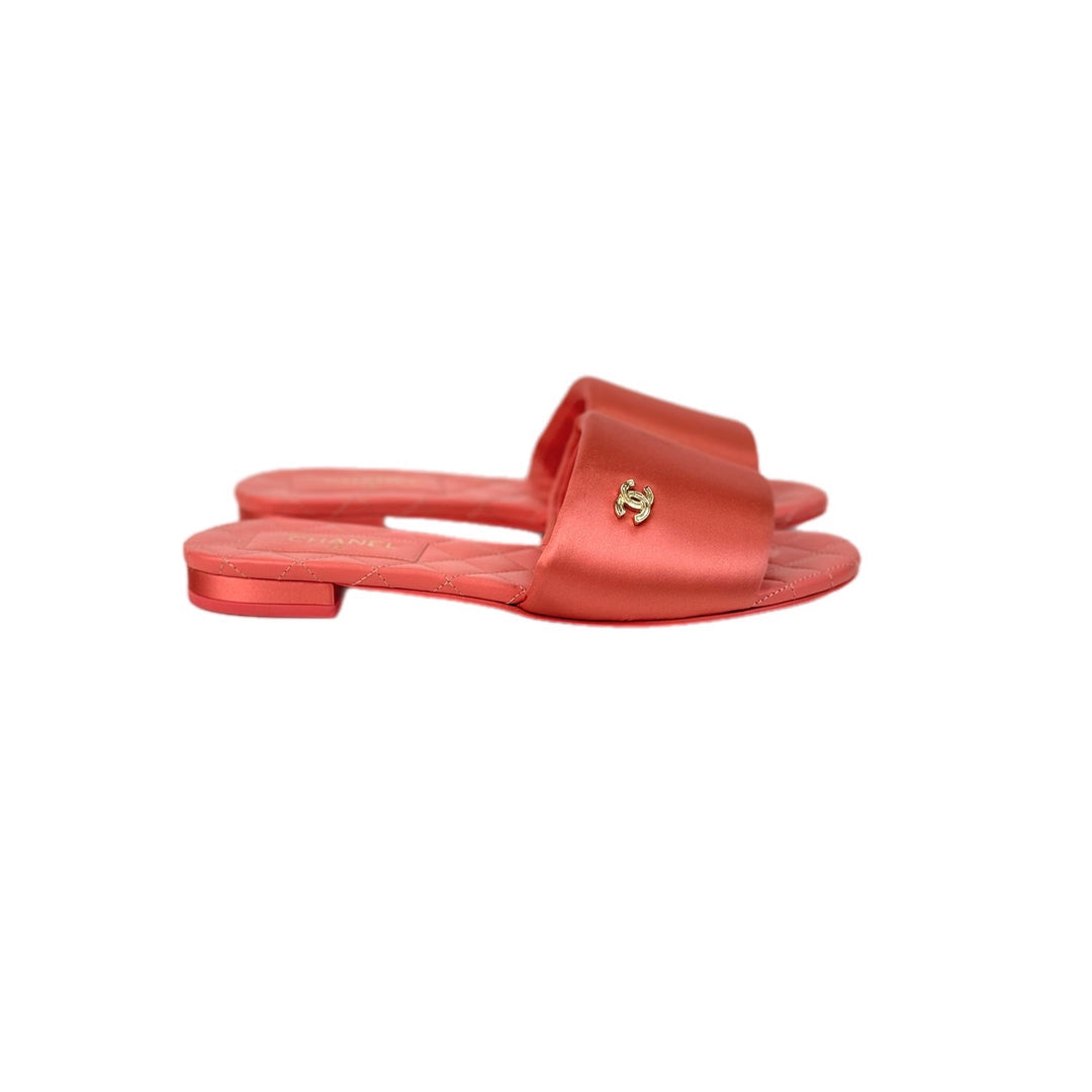 Chanel Coral Pink Sandal 37C