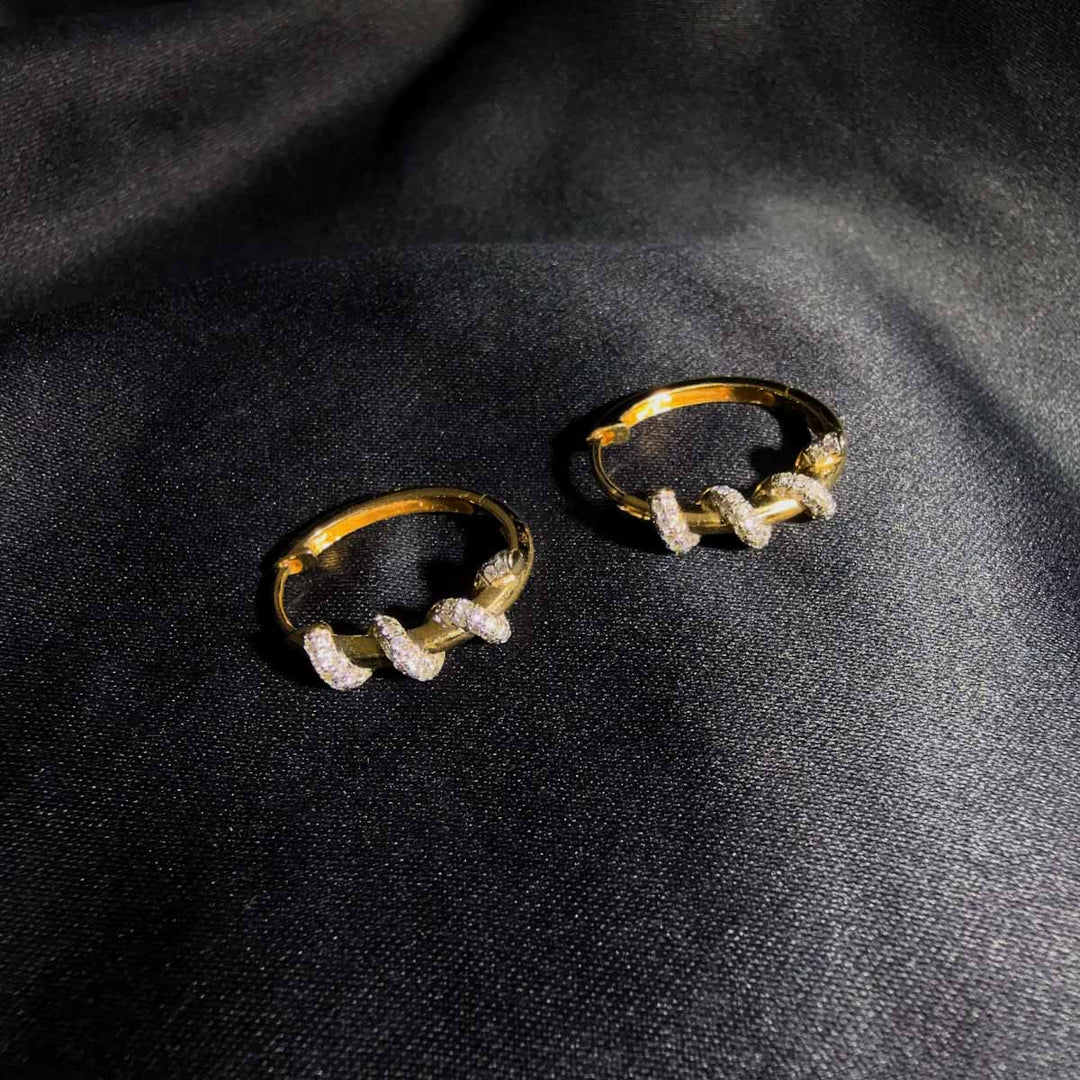 Natural White Diamond Hoop Earrings 0.42ct,18K Yellow Gold