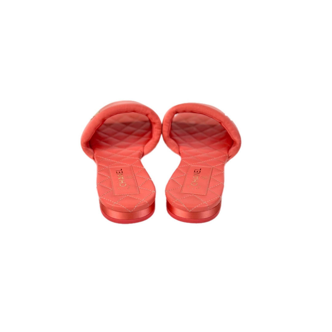 Chanel Coral Pink Sandal 37C