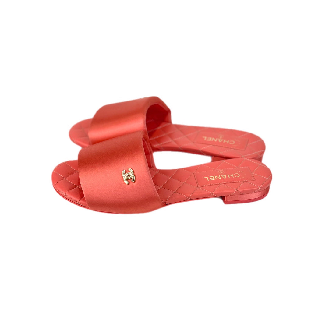 Chanel Coral Pink Sandal 37C