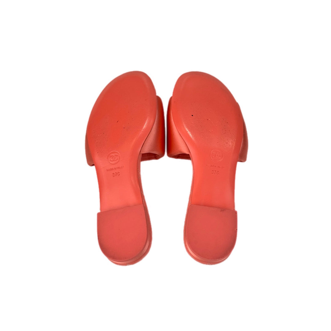 Chanel Coral Pink Sandal 37C