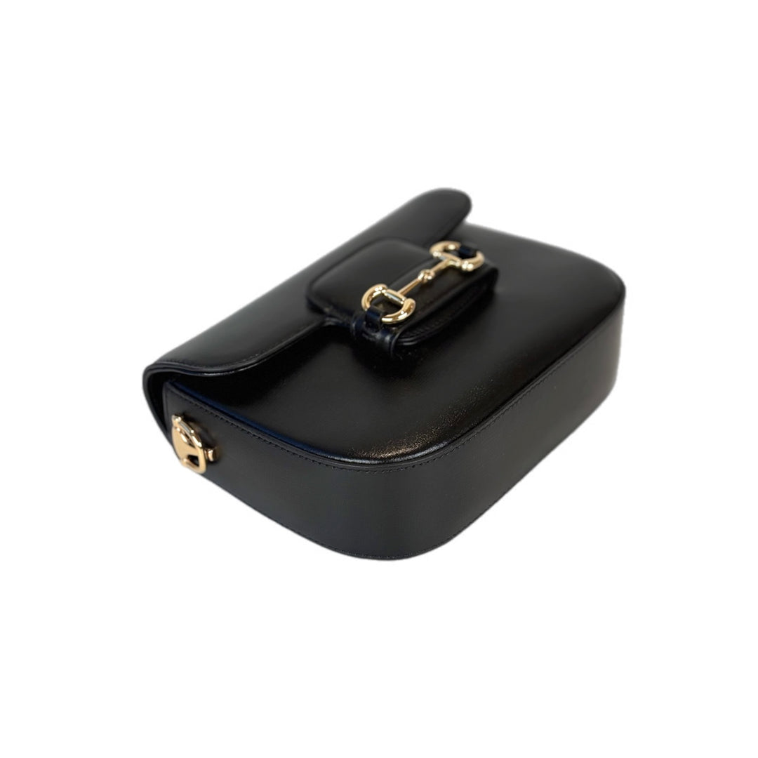 Gucci 1955 Horsebite Small Bag Black Calfskin