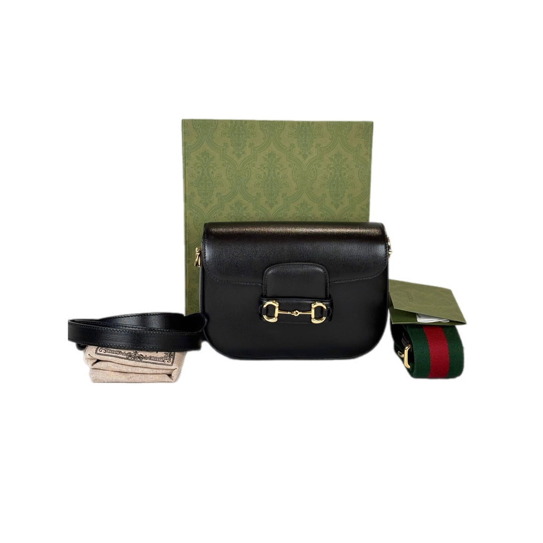 Gucci 1955 Horsebite Small Bag Black Calfskin