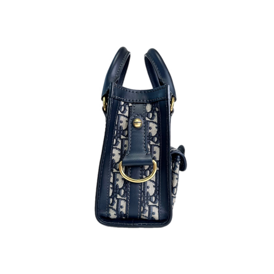 Dior Mini Blue Oblique Canvas Tote Bag