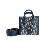 Dior Mini Blue Oblique Canvas Tote Bag