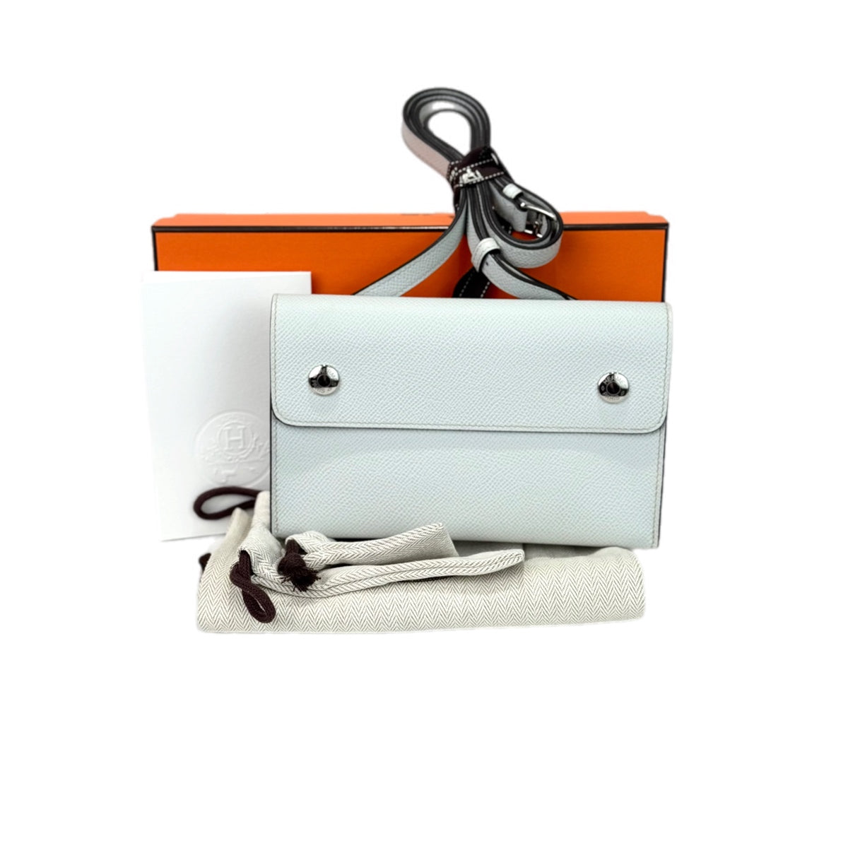 Hermes Portefeuille Sac Hermesnap Epsom/Gris Platin