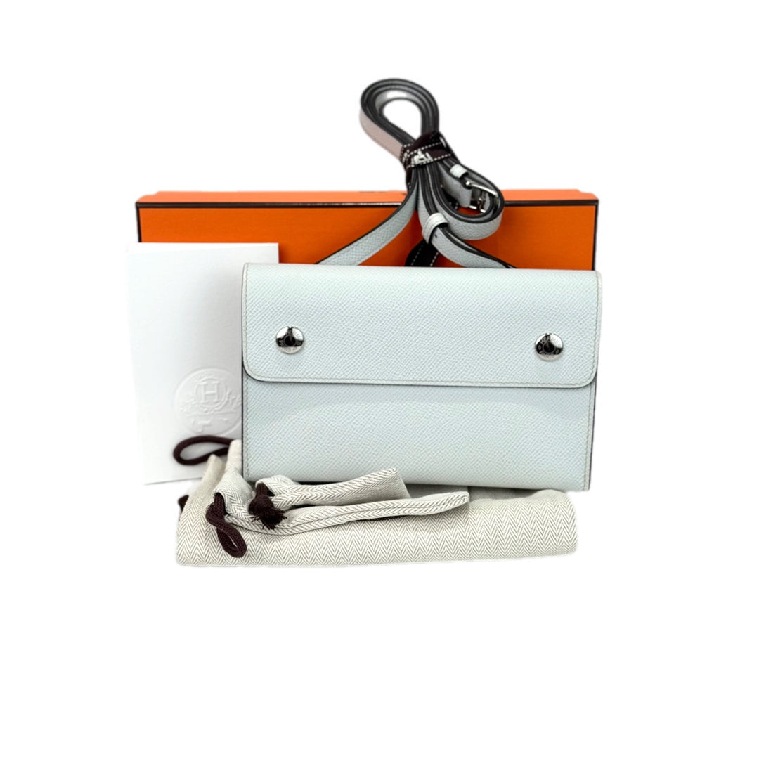 Hermes Portefeuille Sac Hermesnap Epsom/Gris Platin