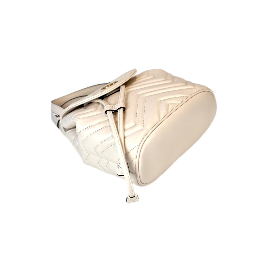 Gucci White Mini Marmont Backpack Bag