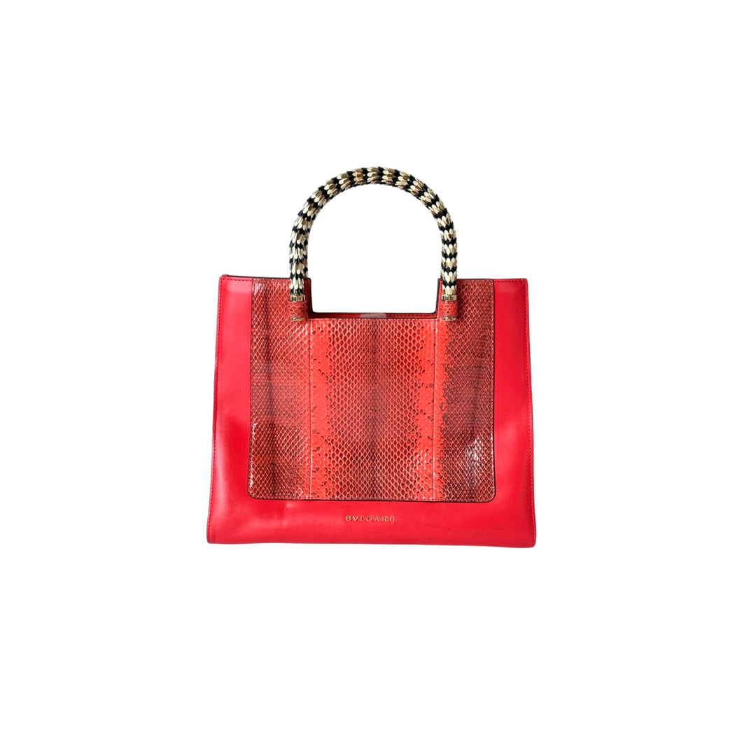 Bvlgari Serpenti Red Scaglie Tote Handle Bag