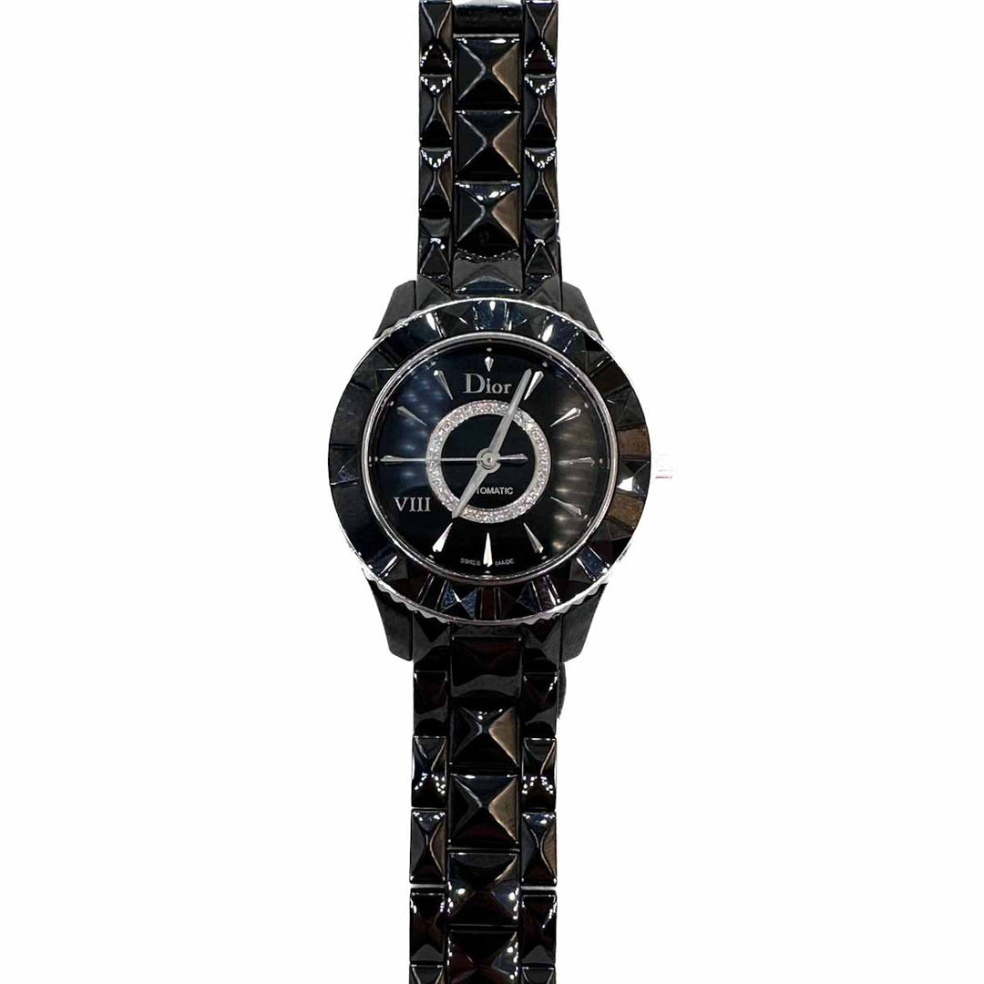 Dior VIII Black Ceramic Watch with Diamonds Auto 34MM