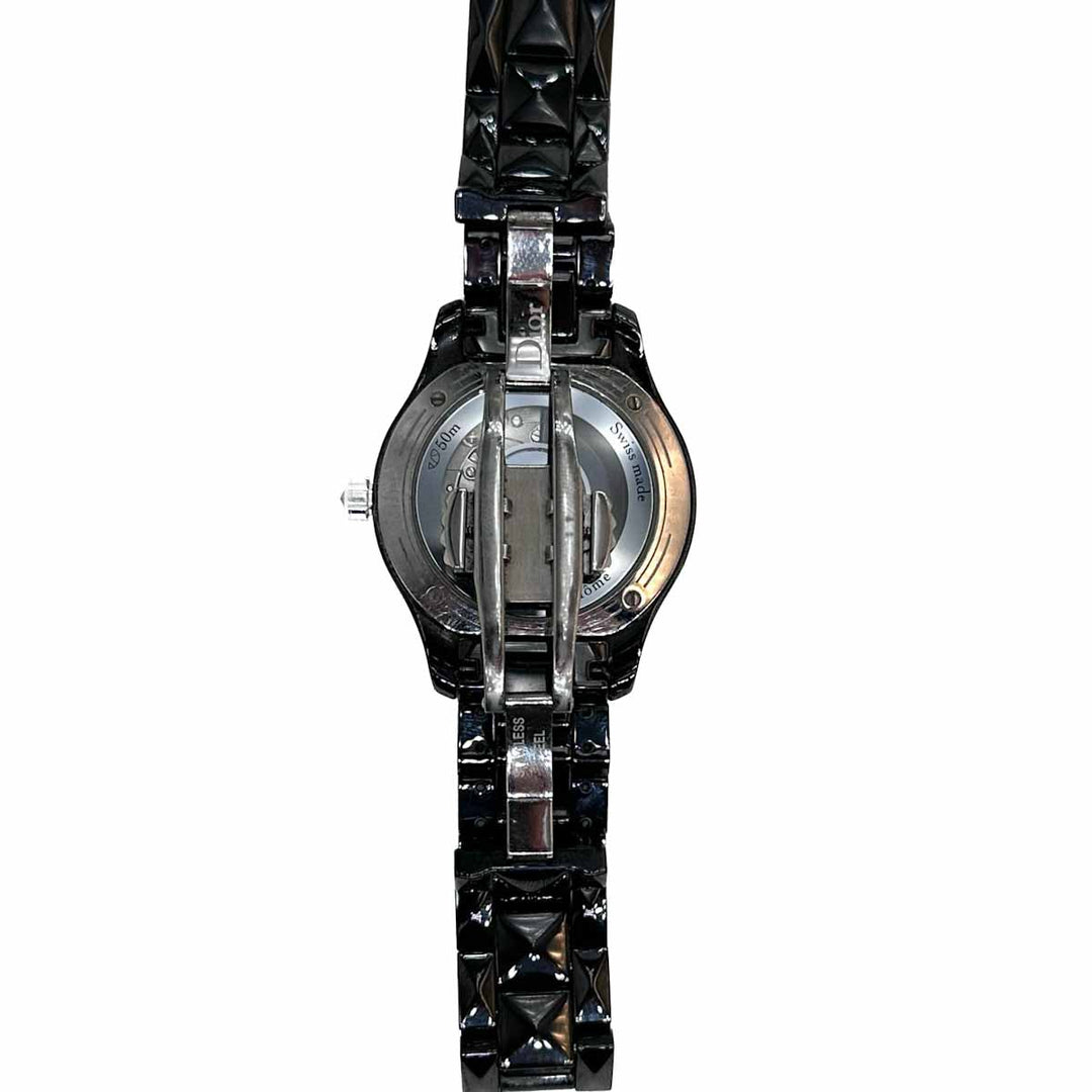 Dior VIII Black Ceramic Watch with Diamonds Auto 34MM