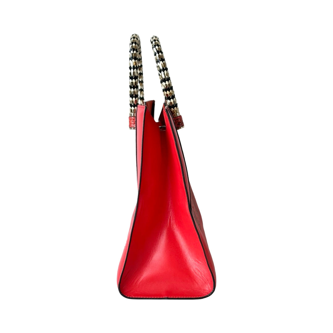 Bvlgari Serpenti Red Scaglie Tote Handle Bag