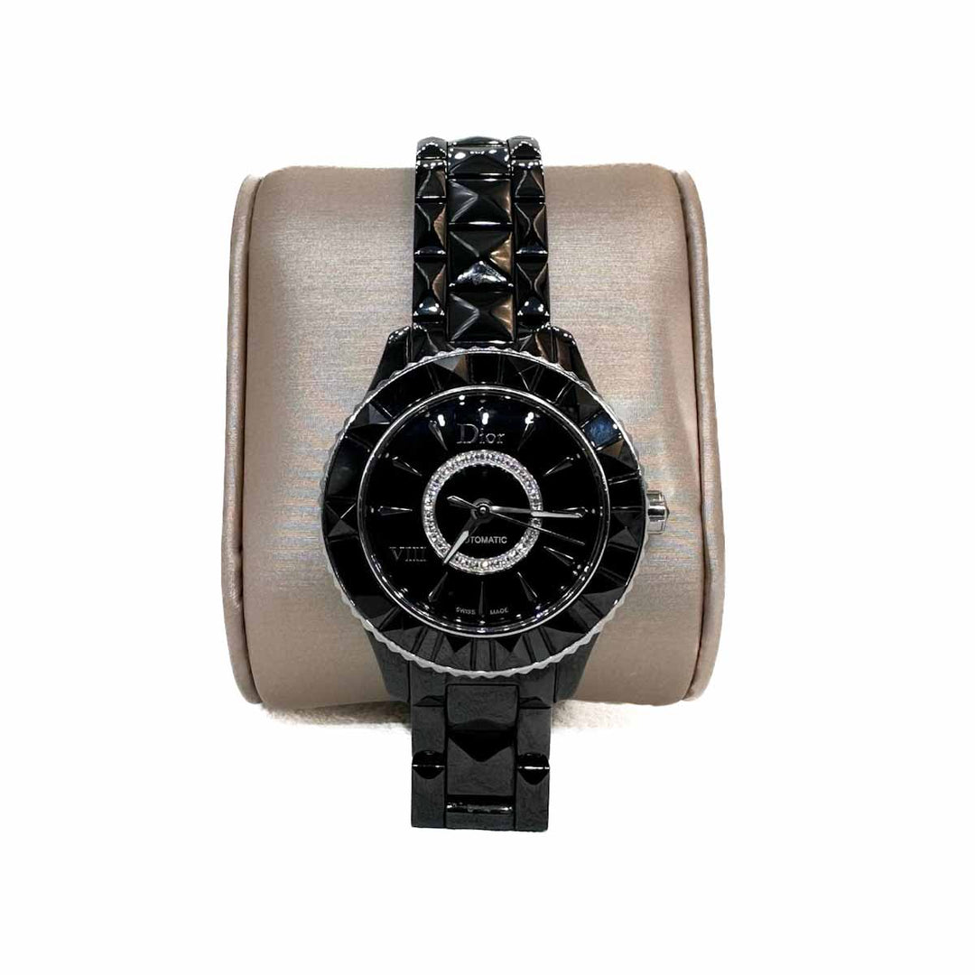 Dior VIII Black Ceramic Watch with Diamonds Auto 34MM