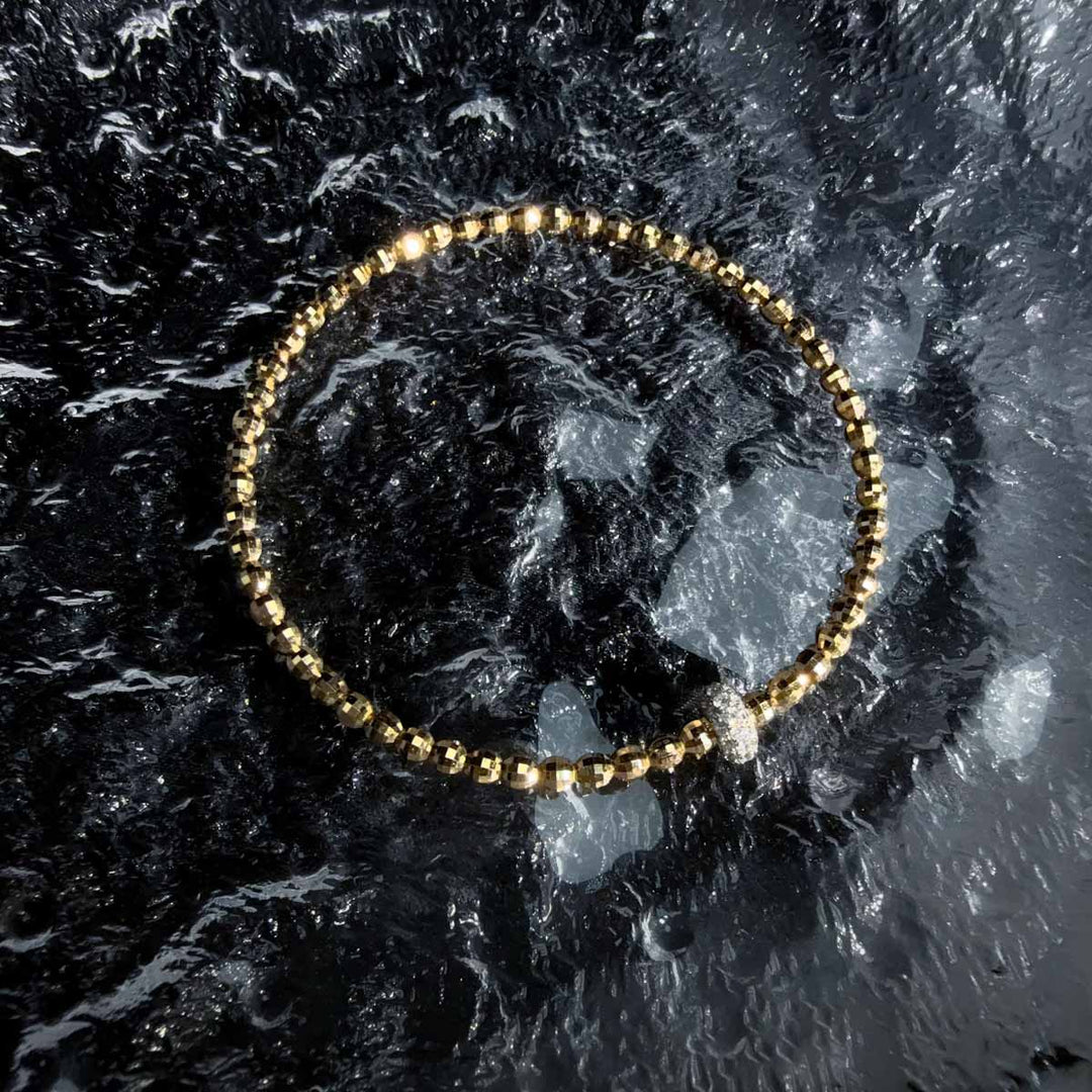 Natural White Diamond Bracelet 0.42ct,18K Yellow Gold