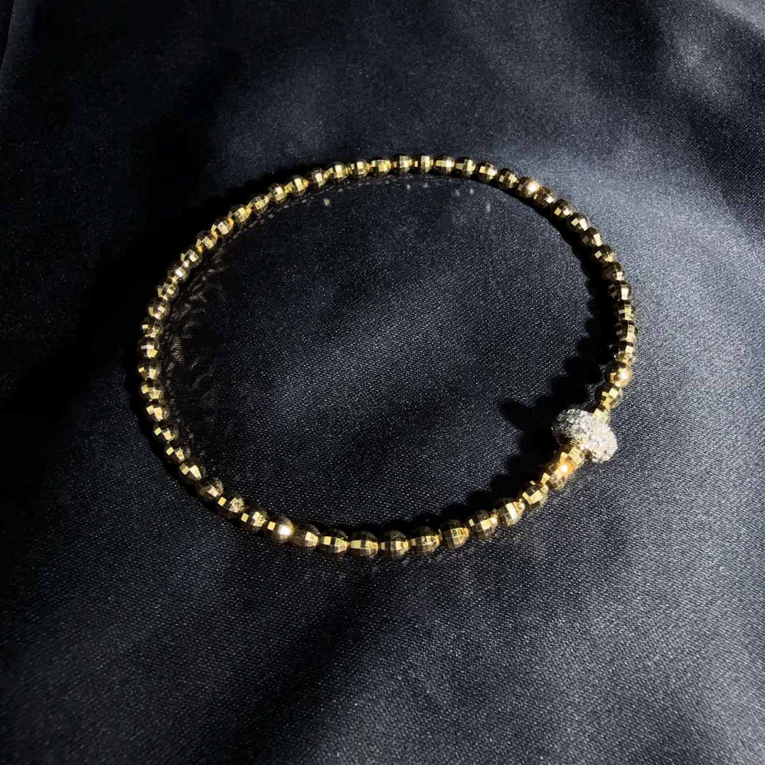 Natural White Diamond Bracelet 0.42ct,18K Yellow Gold