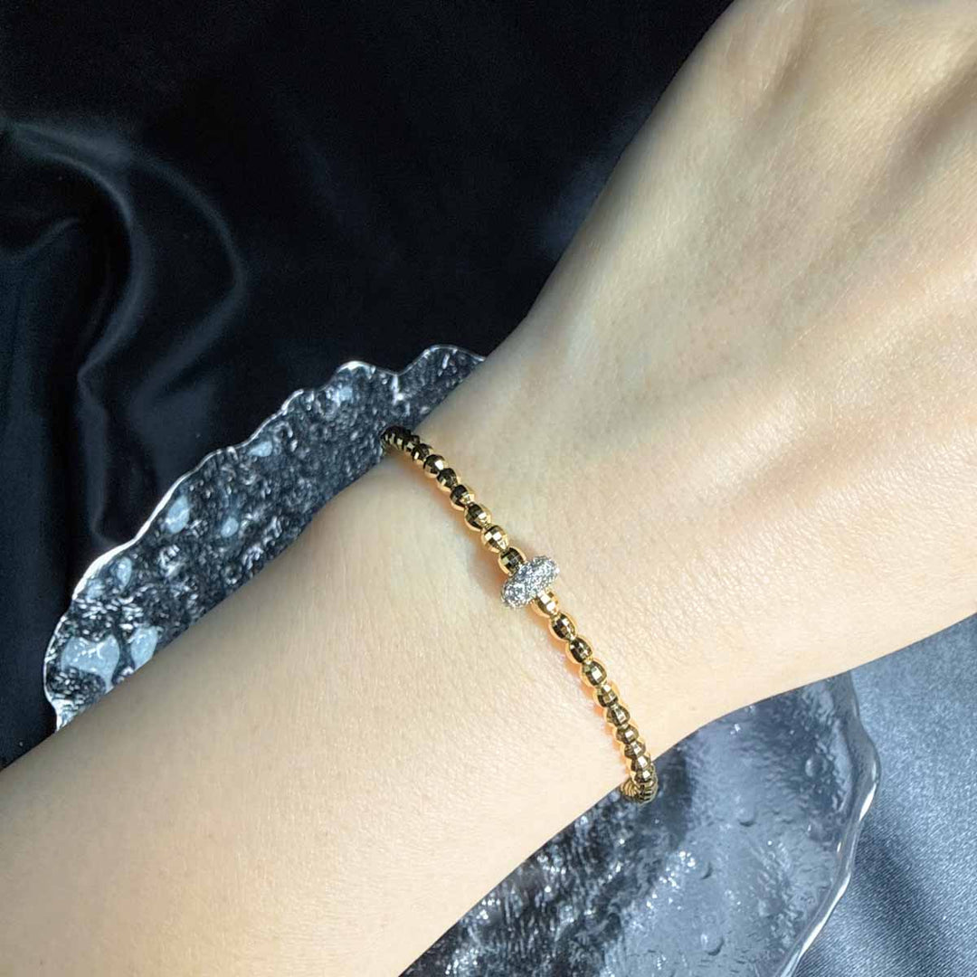 Natural White Diamond Bracelet 0.42ct,18K Yellow Gold