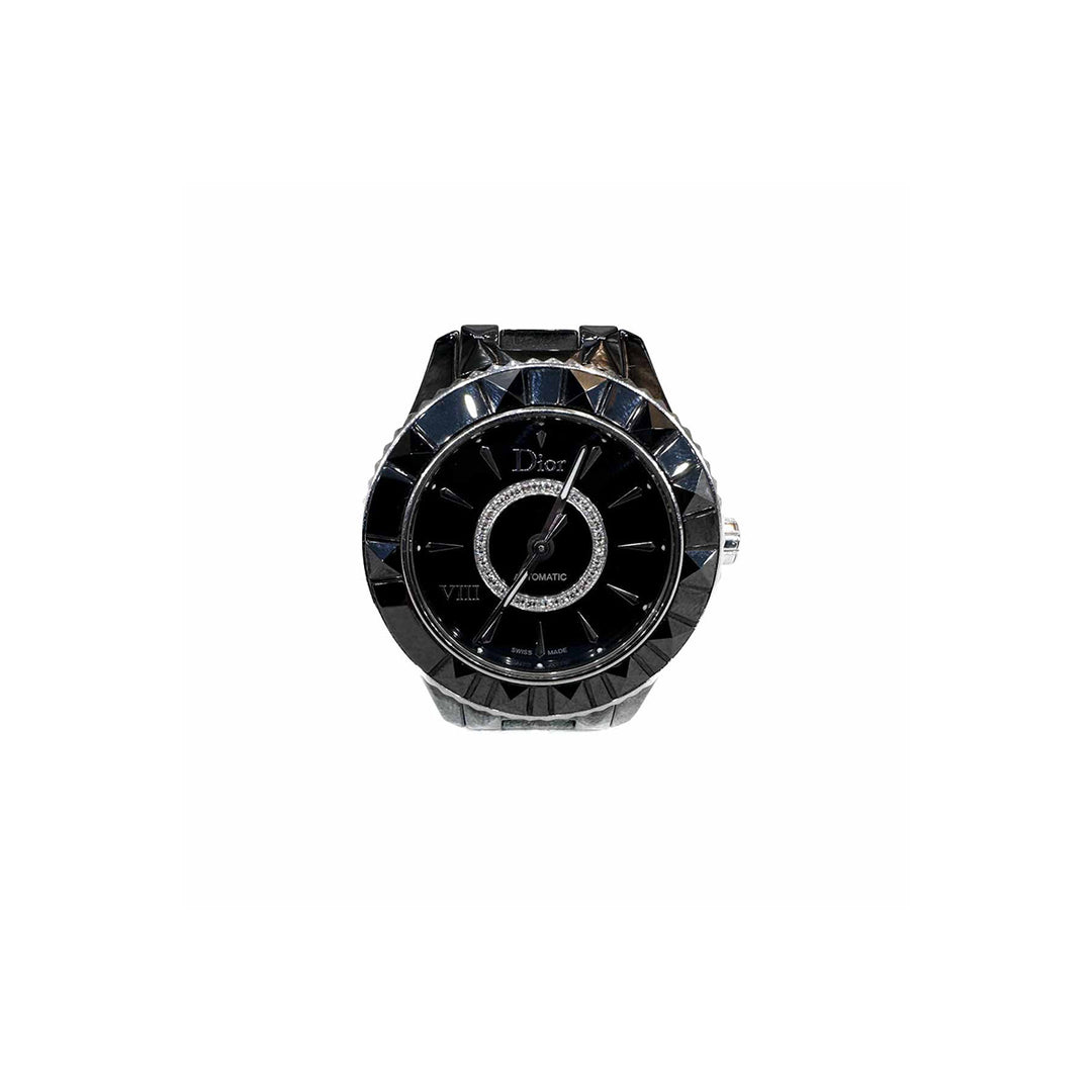 Dior VIII Black Ceramic Watch with Diamonds Auto 34MM