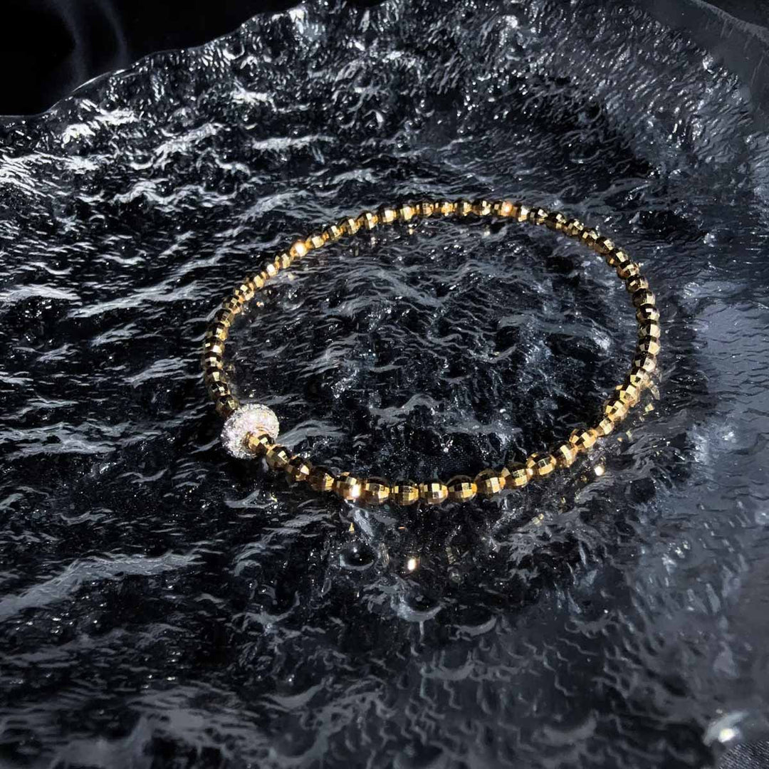 Natural White Diamond Bracelet 0.42ct,18K Yellow Gold