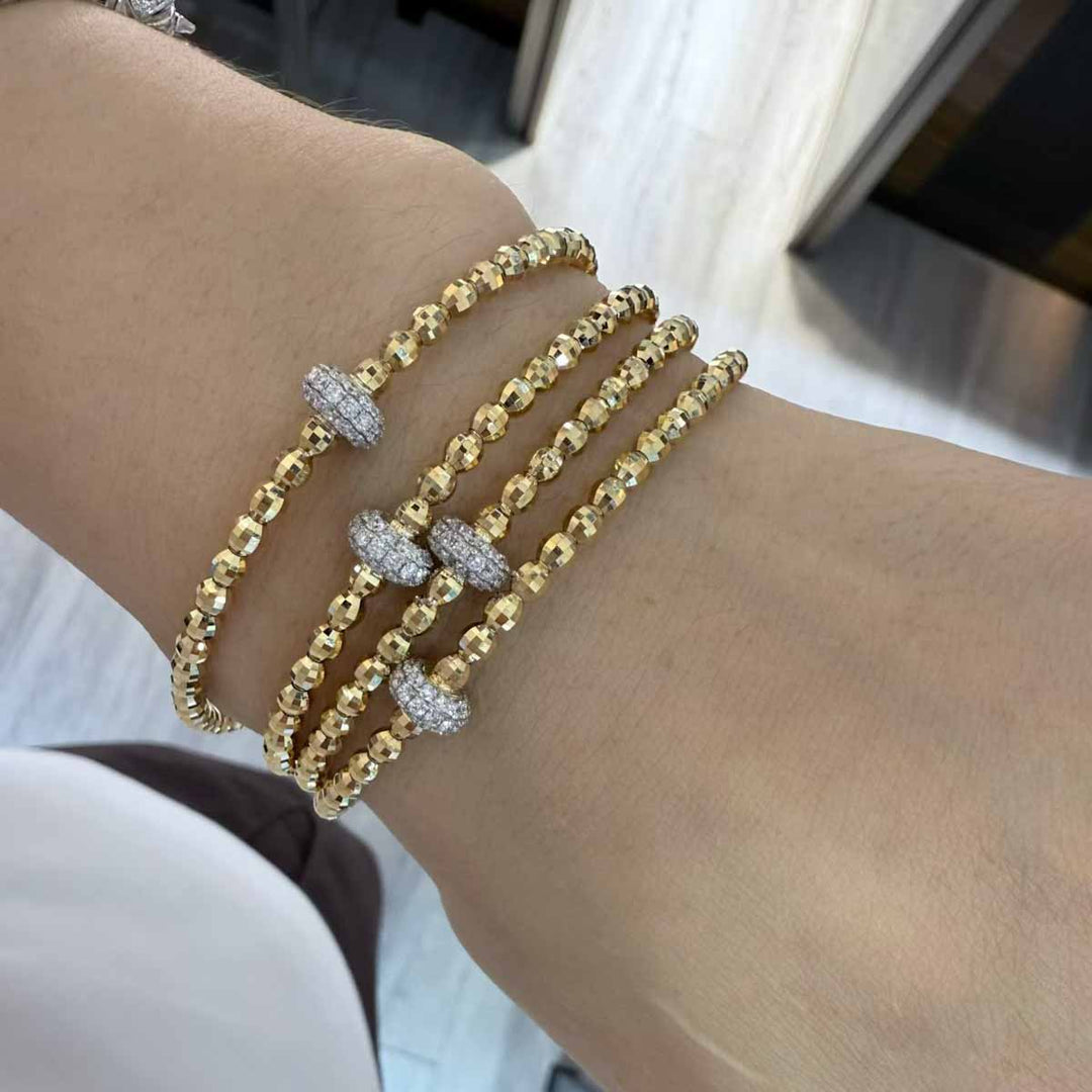 Natural White Diamond Bracelet 0.42ct,18K Yellow Gold