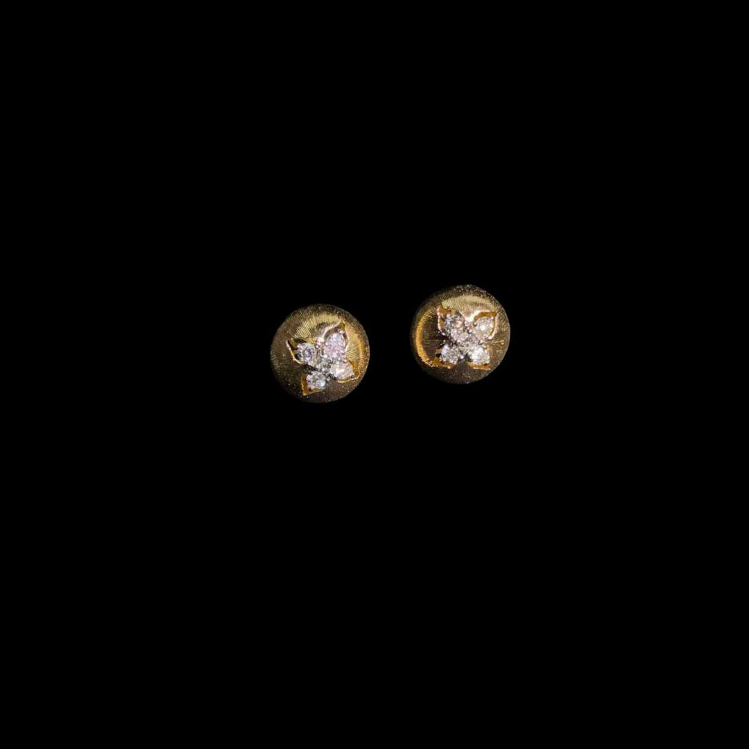 Natural White Diamond Earrings 0.20ct,18K Yellow Gold